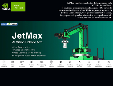 Hiwonder JetMax Advanced Kit NVIDIA JETSON NANO Robot Arm Open Source Vision Recognition Program Robot with Electric Sliding Rail Support ROS Python en internet