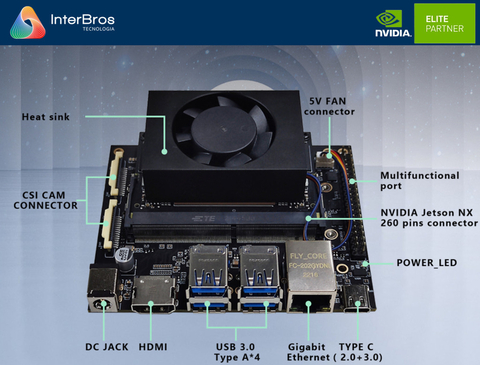 Nvidia Jetson Orin NX 8GB Developer Kit , Módulo Nvidia Jetson Orin NX 8GB , 900-13767-0010-000 , 128GB SSD - Loja do Jangão - InterBros