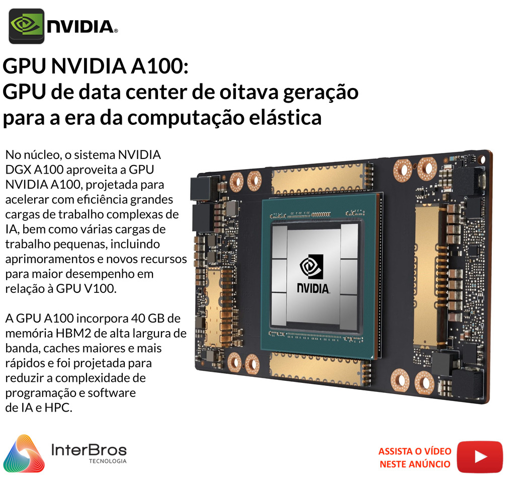 NVIDIA DGX A100 320GB, 8x GPUs A100 80GB, 5 petaFLOPs - comprar online