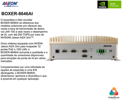 AAEON ASUS BOXER-8646AI , Computador Industrial , NVIDIA® Jetson AGX Orin(TM) 32GB na internet