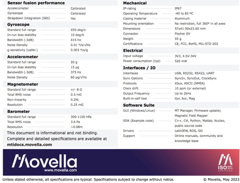 Movella Xsens MTI-100 IMU Development Kit na internet