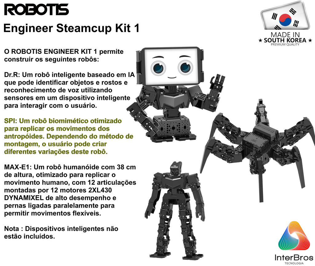 Robotis Steamcup Engineer Robot Kit 1 , Developer Kit , Habilitado para IA , Educacional , Idade: 15+ en internet