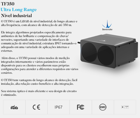 Benewake TF350 Ultra Long Range LiDAR IP65 en internet