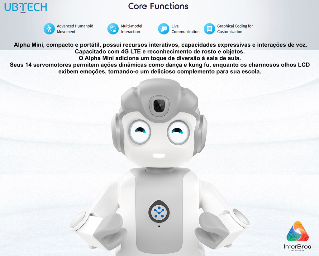 UBTECH Robotics Alpha Mini Humanoid Educational Robot , Robot de Companhia, +9 anos - tienda online