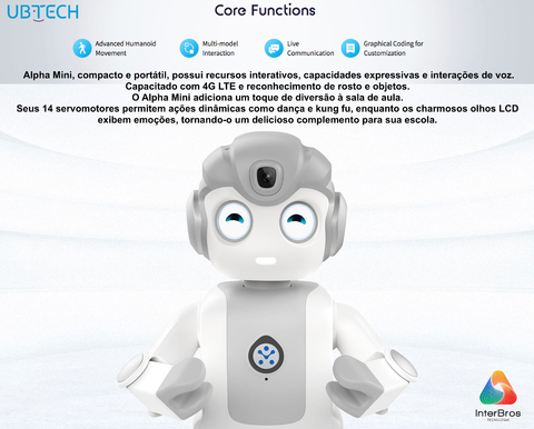 UBTECH Robotics Alpha Mini Humanoid Educational Robot , Robot de Companhia, +9 anos - online store