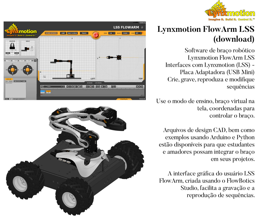 Imagen de Lynxmotion SES-V2 Robotic Arm 4 DoF with Smart Servos Kit