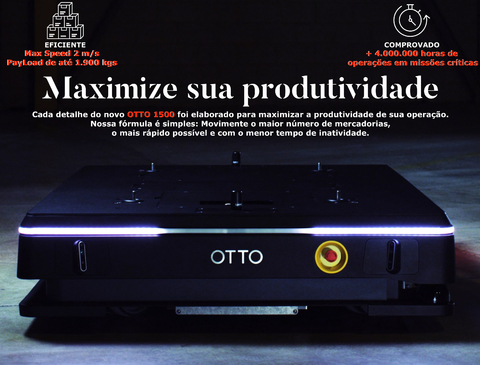 Otto Motors OTTO 1500 by Rockwell Automation , AMR Heavy Autonomous Mobile Robot , até 1.900 Kgs - Loja do Jangão - InterBros