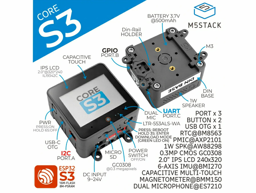 M5STACK CoreS3 ESP32S3 loT Development Kit , K128 na internet