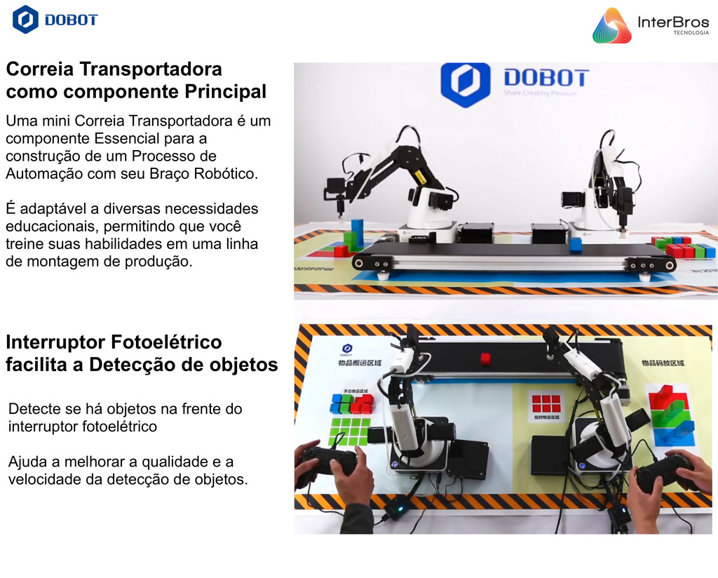 Dobot Mini Conveyor Belt Kit , Kit Correia Transportadora Inteligente , Stem Education - Loja do Jangão - InterBros