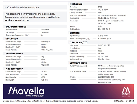 Movella Xsens MTi-1 IMU na internet