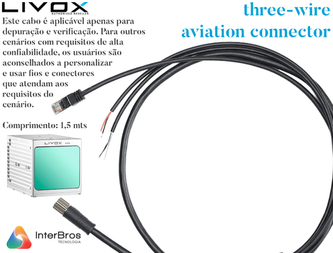 Livox Tech Avia Lidar + Livox Tech Three-Wire Aviation M12 Connector + AC Power Adapter - Loja do Jangão - InterBros