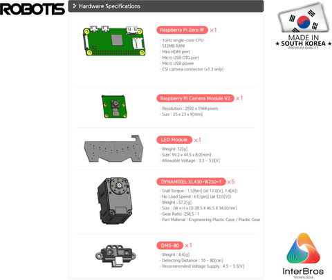 Imagen de Robotis Steamcup Engineer Robot KIT 1 + KIT 2 , Developer Kit , Habilitado para IA , Educacional , Idade: 15+