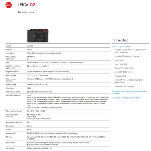 Leica Q2 Digital Camera Traveler Kit na internet