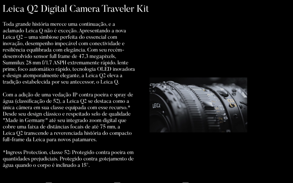 Leica Q2 Digital Camera Traveler Kit - Loja do Jangão - InterBros