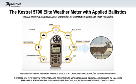 Kestrel Balístico 5700 Bluetooth Elite Calculadora Balística+ Kestrel HUD Heads Up Display 2.5" Bluetooth com Controle Remoto - Loja do Jangão - InterBros