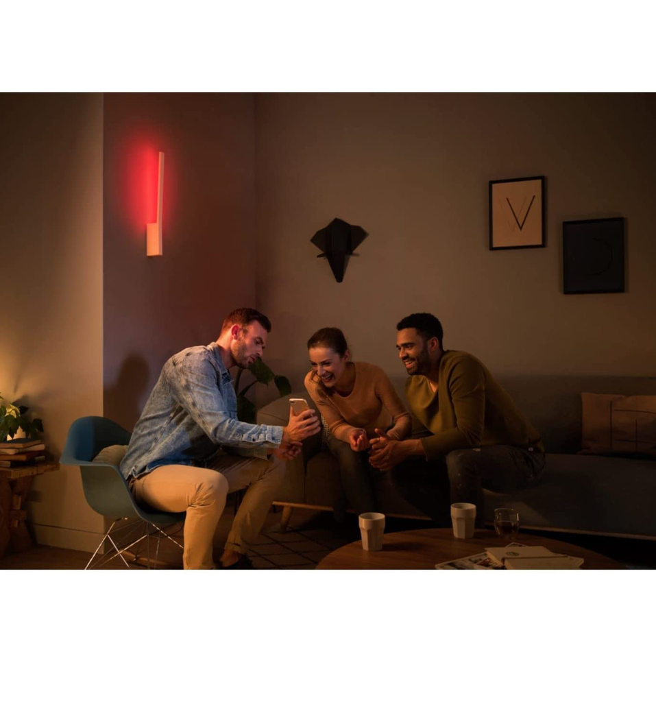 Philips Hue White and Color Ambiance Bluetooth Liane | Luminária Funcional de Parede | 16 Milhões de Cores | Compatível com a Alexa, Google Assistant, Apple HomeKit e Samsung SmartThings | Substituia suas luminárias antigas com a tecnologia LED inteligente - Loja do Jangão - InterBros