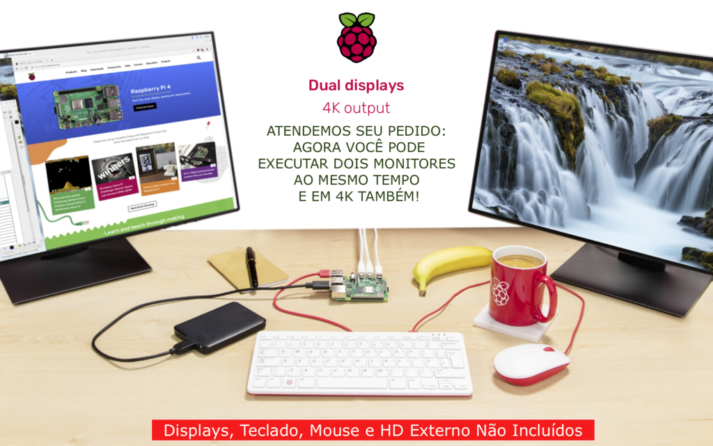 Raspberry Pi 4 Computer Model B | Disponível em 4GB e 8GB - Loja do Jangão - InterBros