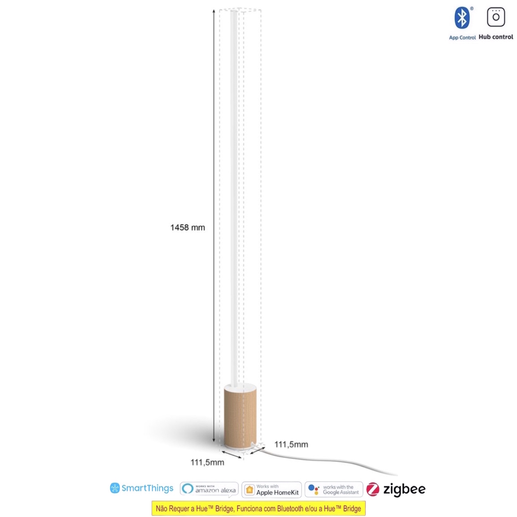 Philips Hue White & Color Ambiance Gradient Signe Oak Floor Lamp Wood-Toned 2ª Geração na internet