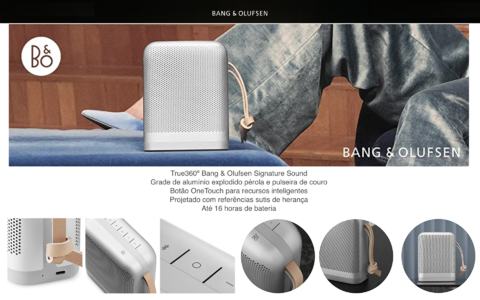 Bang & Olufsen Beoplay P6 Speaker Portátil Bluetooth Portátil 16 horas de Bateria Tru360º 96W com Microfone - Loja do Jangão - InterBros