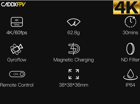 Caddx Walnut Action Camera À Prova D'água com Filtros ND8 e ND16 Drones Robots & UAVs - Loja do Jangão - InterBros