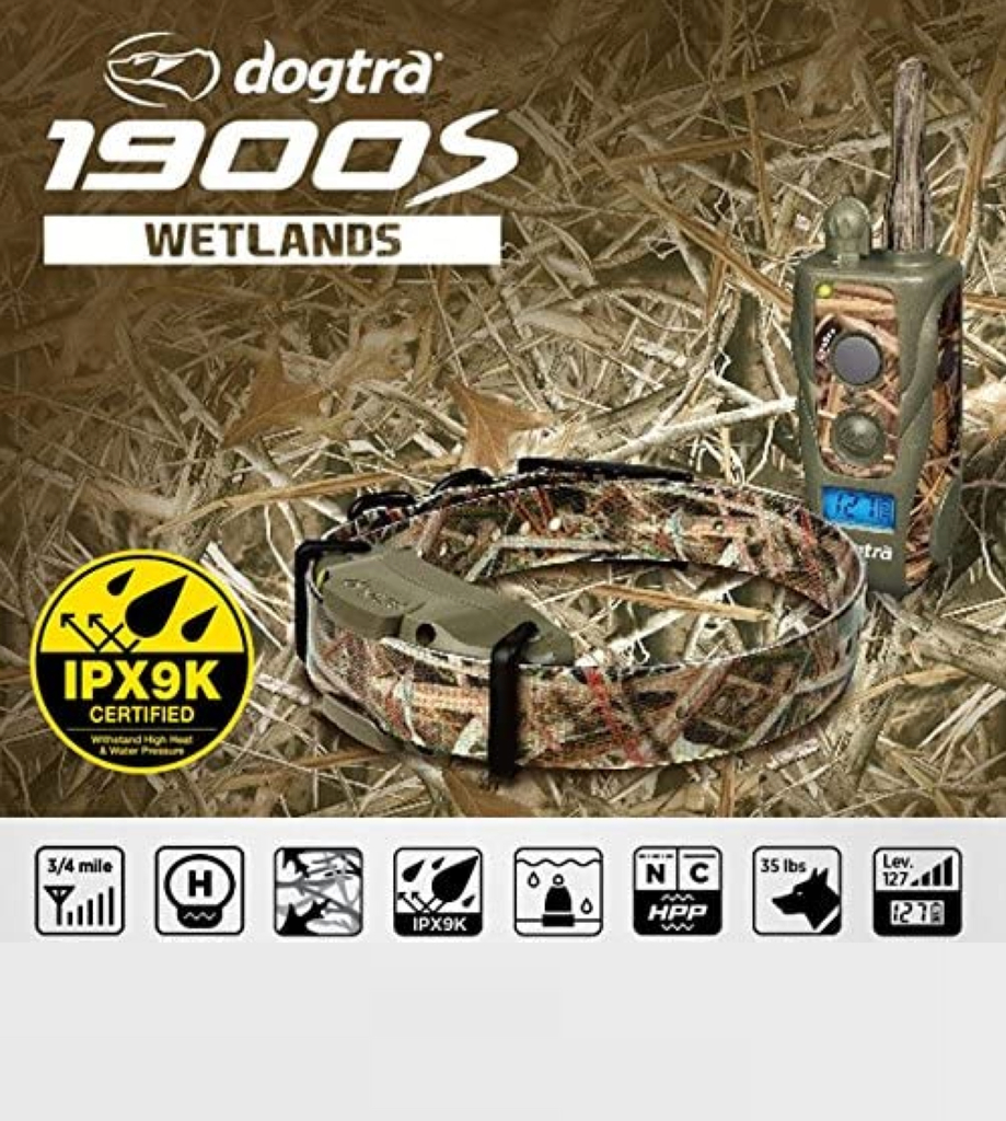 Dogtra 1900S Wetlands | Camuflagem Aquática | Cães Acima de 16 Kgs | Sistema de ALTA PERFORMANCE | Treinamento para CAÇA | Sistema com Colar Ergonômico de Treinamento Remoto | Alcance de até 1,2 Kms | IPX9K A Prova D' Água | na internet