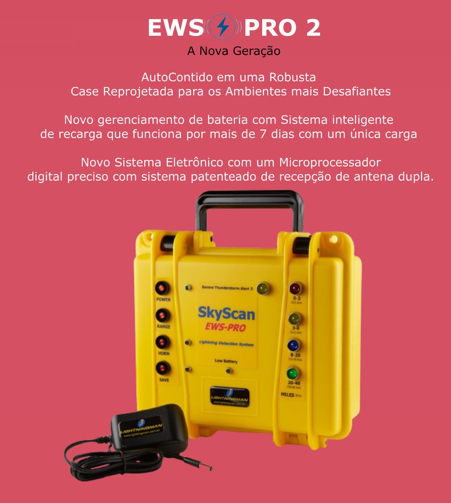 SkyScan EWS PRO 2 Lightning Detector | Detector de Raios e Tempestades | Portátil | Profissional | Preciso e Robusto on internet