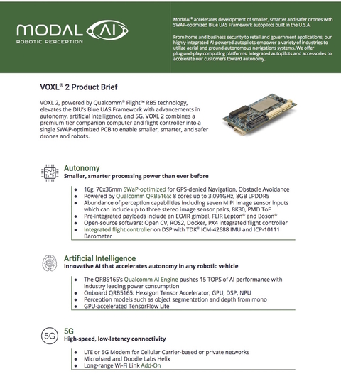 Modal AI VOXL 2 Flight Deck with 5G LTE Modem Drones & UAVs - comprar online