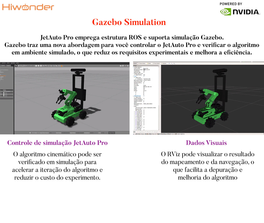 HIWONDER JetRover ROS Robot Car Developer Kit with Vision Robotic Arm Powered by NVIDIA Jetson Nano Support SLAM Mapping/ Navigation/ Python - comprar online