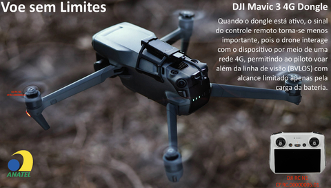 DJI Mavic 3 4G Dongle , Módulo 4G + Kit de Instalação , Compatível com o DJI RC N1 na internet