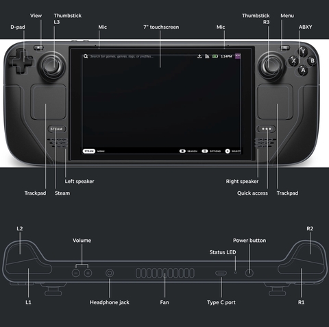 Valve Handheld Steam Deck l 256GB NVMe SSD l 7" Touchscreen l All-in-one portable PC gaming l Full-featured gaming PC l PC Gamer Portátil l Recursos completos de PC l O portátil para jogos mais poderoso e completo do mundo l O dispositivo gamer mais esperado dos últimos anos - tienda online