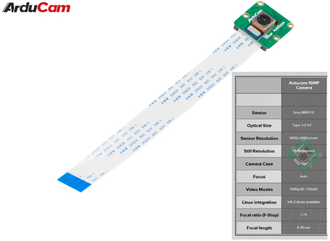 ArduCam 16MP IMX519 PDAF&CDAF Autofocus Camera for Raspberry Pi and NVIDIA Jetson Nano/NX and NVIDIA Orin NX na internet