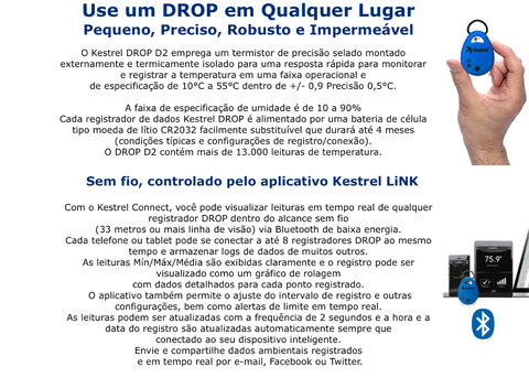 Kestrel Drop 2 Smart Humidity Data Logger | Monitoramento e Remediação de Umidade | Robusto e Durável | Controle de Insalubridade | Construção Civil | Sistemas HVAC | Derramamento e Colocação de Concreto | Pintura e Revestimento, Manutenção de Pontes na internet