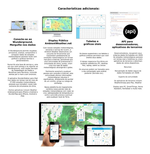 Imagem do Ambient Weather Falcon Smart WiFi | Display Animado | Aspirada por Ventilador | Compatível com Alexa e Google | Internet Conectada