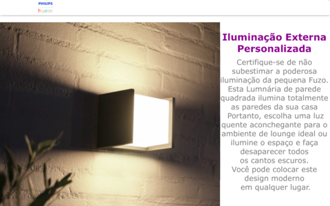 Philips Hue Fuzo Pure White LED Smart Outdoor Wall Light | Luminária de Parede | Compatível com a Alexa, Apple Homekit & Google Assistant | Requer Hue Bridge na internet