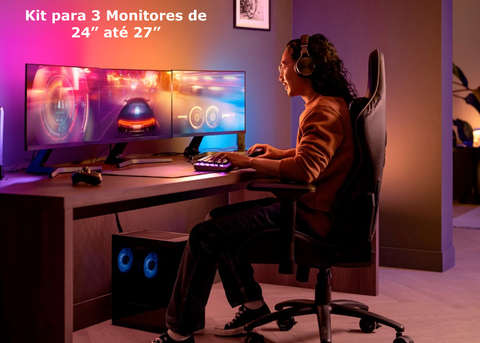 Philips Hue Play Gradient Lightstrip Fita de LED Kit Para 3 Monitores PC ou Mac 24" até 27" na internet