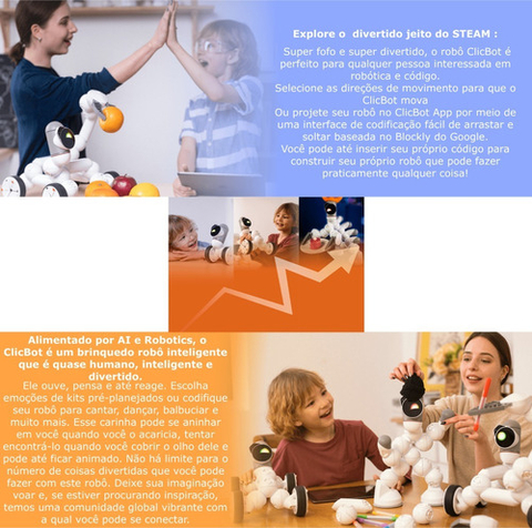 Clicbot Robô Modular Standard Kit | Para se Divertir e Aprender Codificação | Programa Educacional STEM | APP Programável | Aulas Semanais Ao Vivo | Idade de + 8 anos e Adultos | Premiado o Melhor do Mundo - tienda online