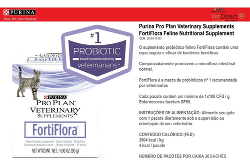 Purina Pro Plan Fortiflora Nutritional | Probiótico para Gatos | 30 Sachês - buy online