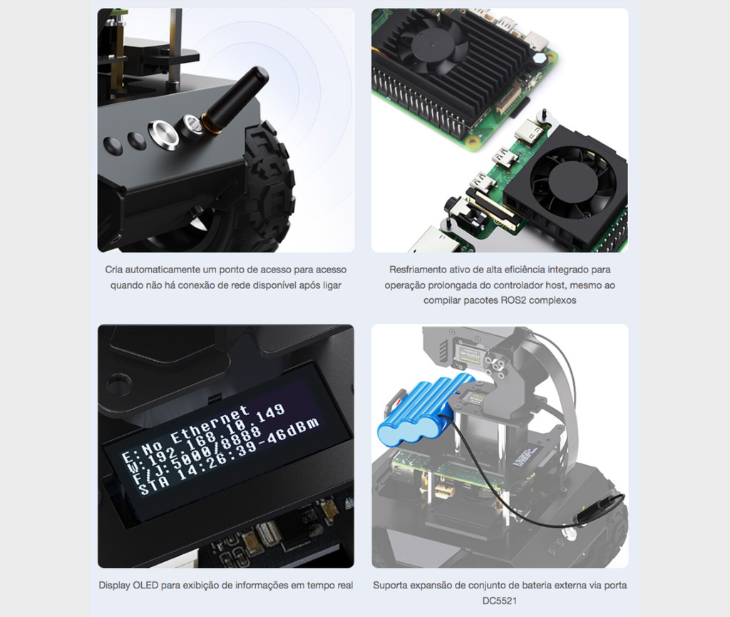 Imagem do WaveShare RaspRover Open-source 4WD AI Robot, Dual controllers, All-metal Body, Computer Vision, Raspberry Pi 5