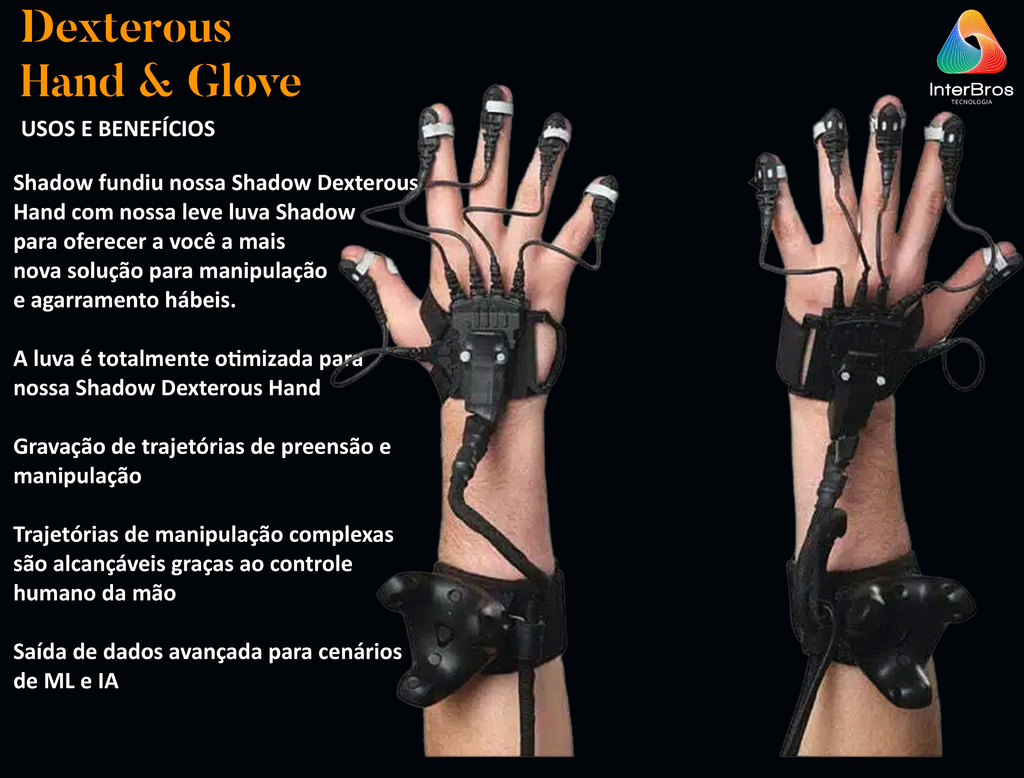 Shadow Robot DEXTEROUS HAND & GLOVE , Mão Robótica & Luva Tátil na internet