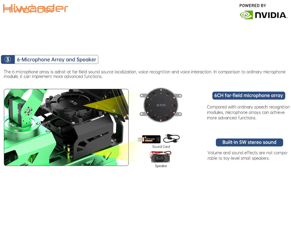 Image of HIWONDER JetRover ROS Robot Car Developer Kit with Vision Robotic Arm Powered by NVIDIA Jetson Nano Support SLAM Mapping/ Navigation/ Python