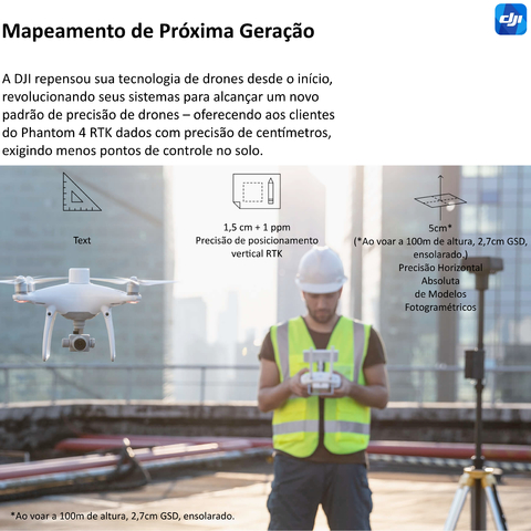 DJI Phantom 4 RTK Quadcopter Drone + Estação Base D-RTK 2 High Precision GNSS Mobile Station com Tripé - online store