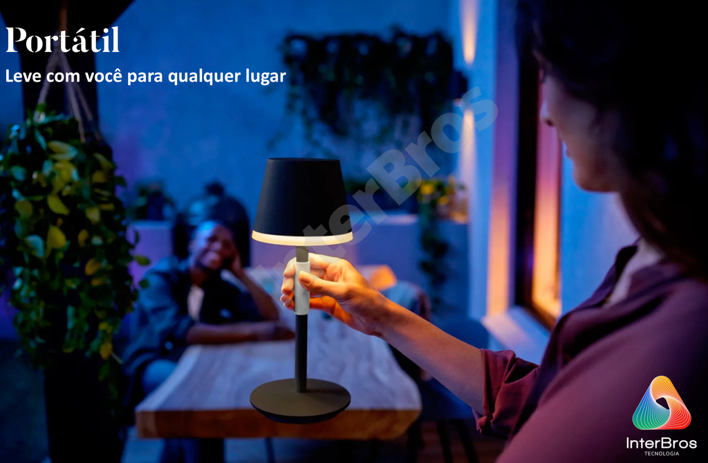 Philips Hue Go Portable Table Lamp Luminária Portátil de Mesa - Loja do Jangão - InterBros