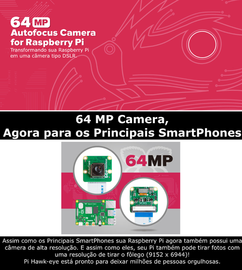 Arducam 64MP Ultra High-Resolution Autofocus Camera Module for Raspberry Pi, Compatible with Raspberry Pi & Smart Phones, B0399 en internet