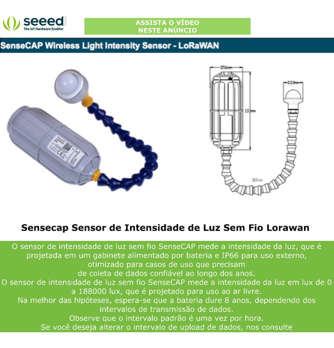 Sensecap Sensor Sem Fio | Sensor de Intensidade de Luz | Protocolo Lorawan - comprar online