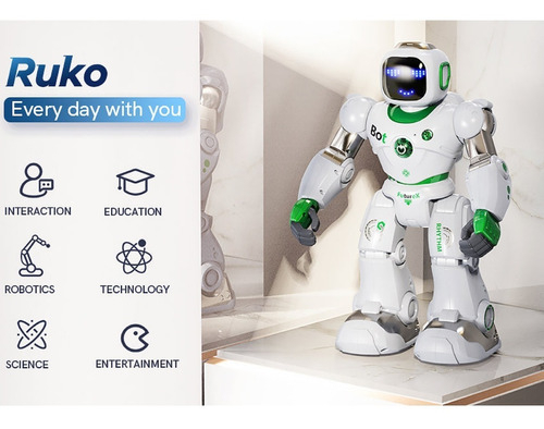 Ruko Carle Large Smart Robot Toys for Kids | Robô Gigante Inteligente Educacional | Comandos de Voz e pelo APP | Programável e Interativo | Sensor Gravitacional | Meninos e Meninas de 4 a 9 anos