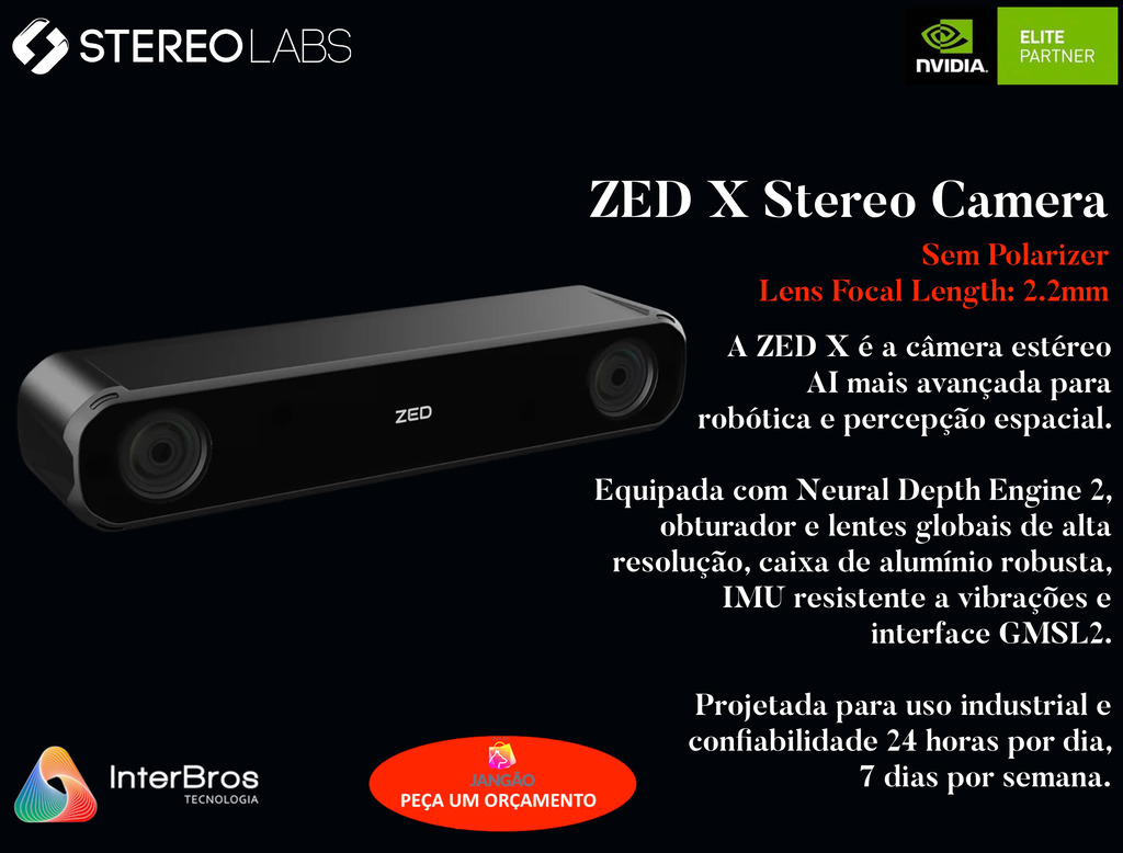 StereoLabs Robotics Perception AI Kit , NVIDIA Jetson Orin NX 16GB , ZED X Stereo Depth Camera , Vision Sensors for Robotic Perception - Loja do Jangão - InterBros