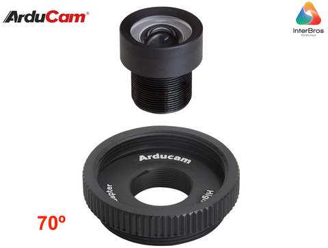 Arducam M12 Lens Kit 6 for Raspberry Pi High Quality IMX477 Camera, Fisheye , Wide Angle , Telephoto M12 Camera Lenses with Lens Adapter LK003