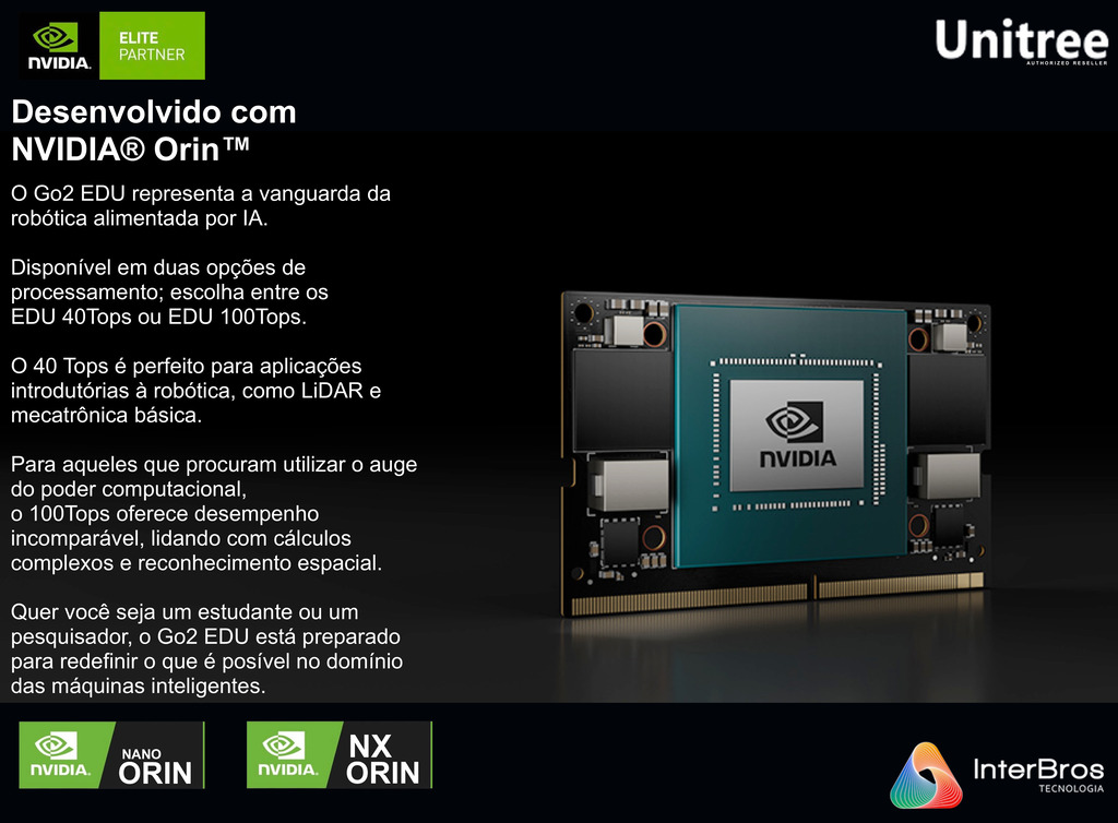 UNITREE GO 2 EDU PLUS U1 , NVIDIA Jetson Orin Nano 8GB 40Tops en internet