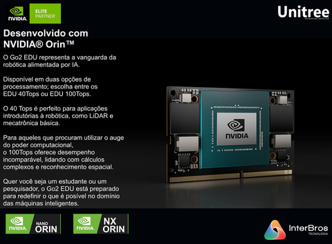 UNITREE GO 2 EDU PLUS 3D U4 , HESAI XT16 LiDAR , NVIDIA Jetson Orin NX 16GB 100Tops en internet