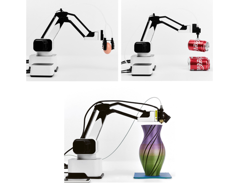 Rotrics Dexarm All-in-one Desktop Robot Arm , Braço Robótico Versátil de Mesa Tudo-em-um , Gravador a Laser, Cortador a Laser , Impressora 3D , e Suporte para Caneta , Alta precisão e expansibilidade